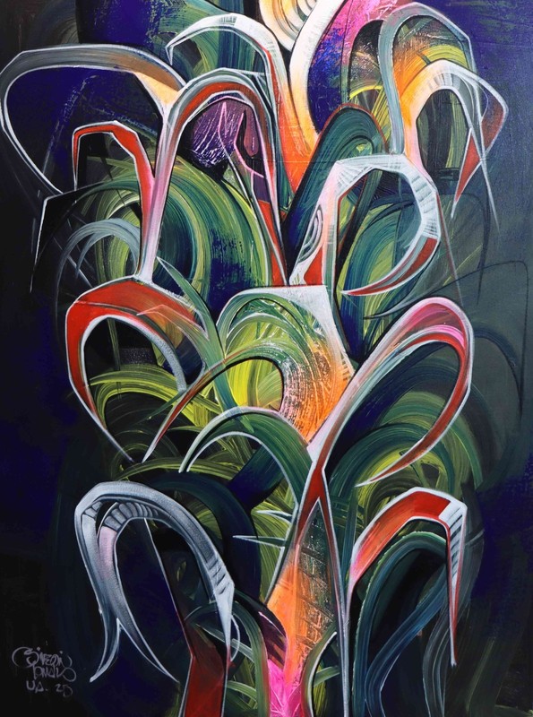 SIMEON GONZALES Original Painting COA / art studio Maryland – USA/LARGE XXL