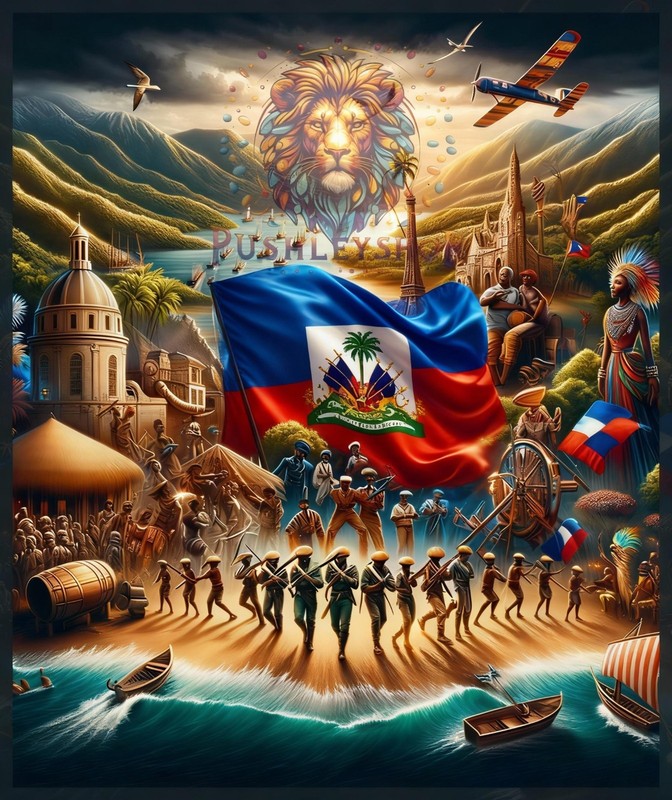 Haitian Heritage in Majesty Collector’s Piece 20 X 24 Vibrant Cultural Artwork