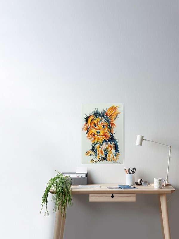 Yorkshire terrier Dog art,yorkie puppy, painting,home, office design gallery