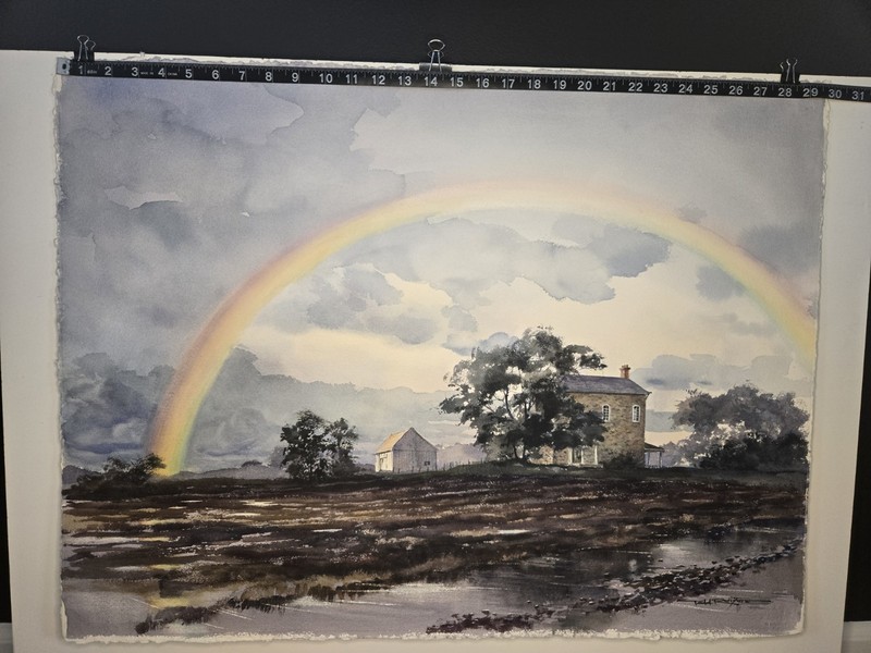 Todd Reifers Rainbow Watercolor Painting No Frame 22.5 X 30 Inch Signed Art gallery