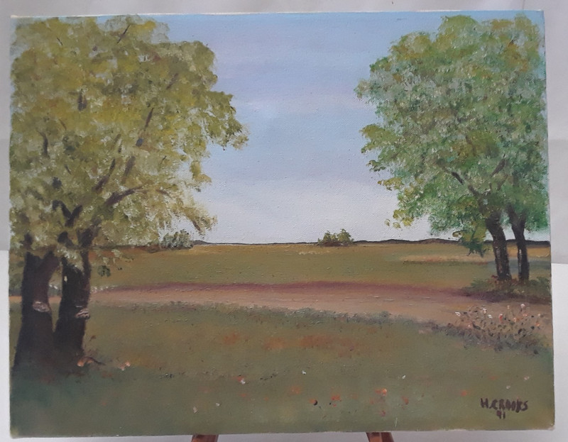 Vintage Original Acrylic Art Painting-Signed by Artist H. Crooks Canvas on Frame
