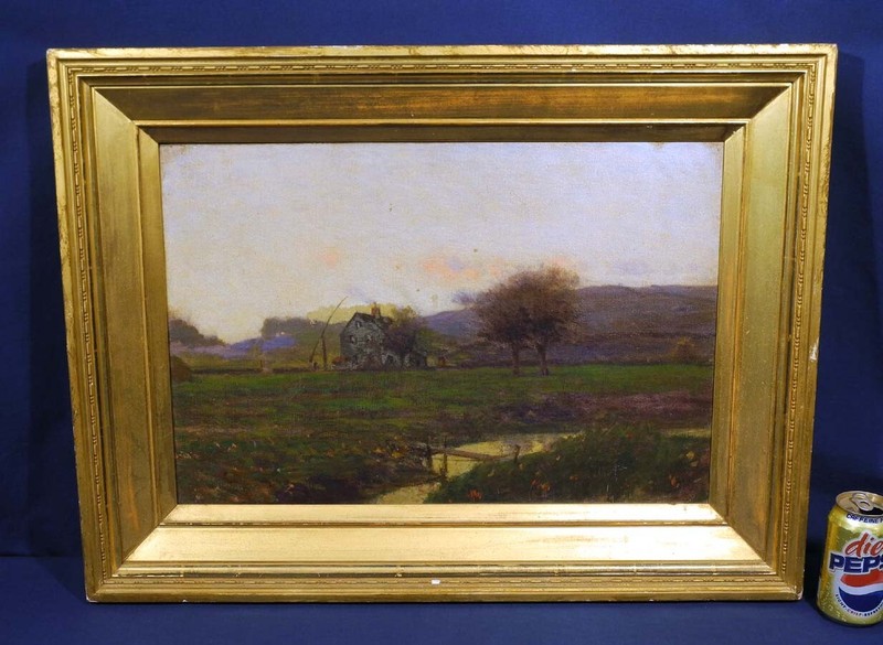 Listed American Artist Charles Harold Davis Signed Oil Painting Mystic Conn 1893