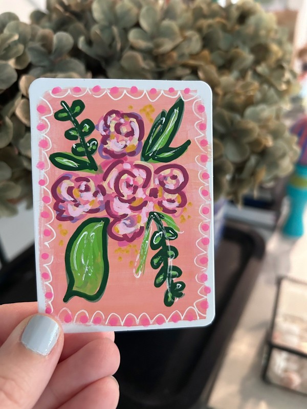 3.5” x 2.5” ACEO Original Floral painting- Tracey Bower Art