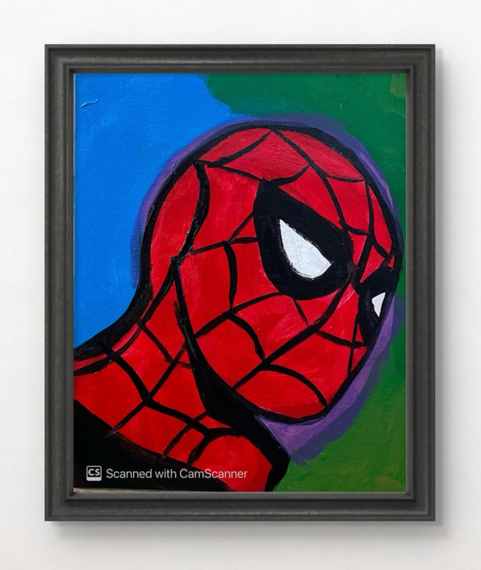 Messa Art: Spider-Man 8×10 Abstract Impressionism Original Artwork on Canvas