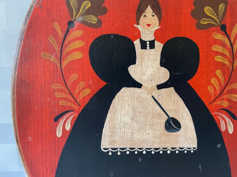 Vintage 1980 Folk Art Wood Painting Plaque Ken Ledbetter Maryville TN Americana gallery