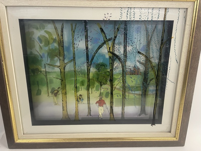 Golf Scene 3D Vitreograph Glass Shadow Box Signed Numbered Jean-Pierre Weill gallery