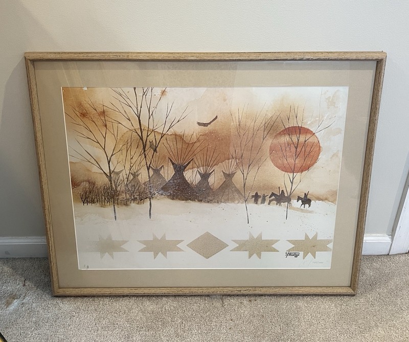 Navajo Anderson Benally Signed Numbered Print “TIPIS” Native American 33×26