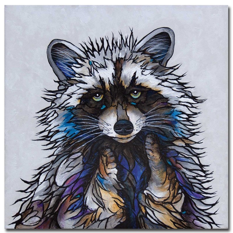 Raccoon by Micqaela Jones Gallery-Wrap Canvas Giclee Art (24 in x 24 in)