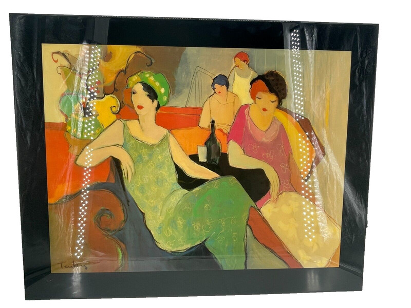ITZCHAK TARKAY IN THE LOUNGE MIXED MEDIA ART PAINTING 24″X32″