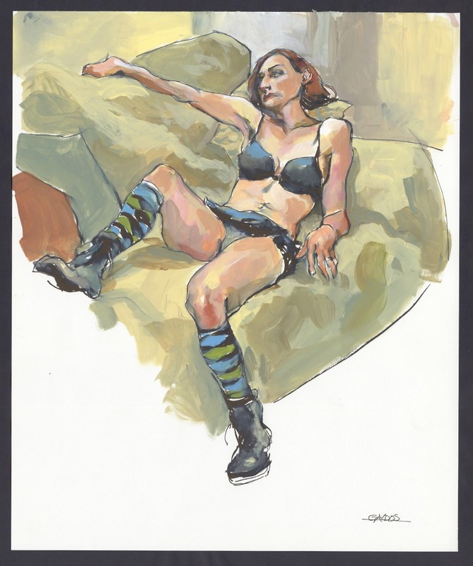 MICHAEL GAYDOS – ORIGINAL DRAWING – 14 X 17 IN. INK & ACRYLIC ON PAPER