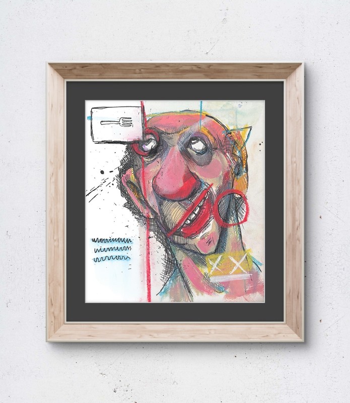 Faris Art: Devil’s Fork: Stone Sketchbook: 7×7: Paper Unique Neo-Expressionism