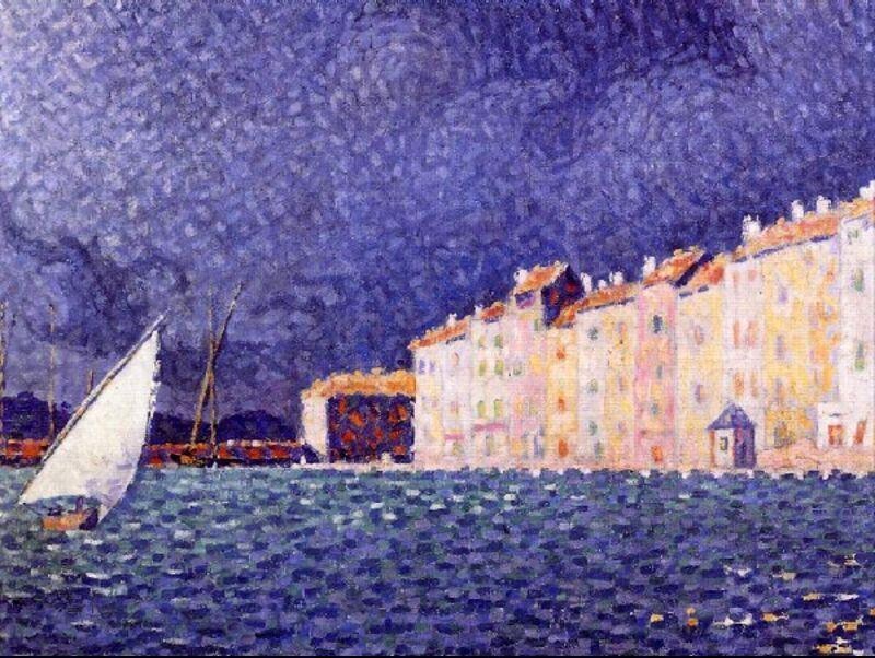 Beautiful Oil painting Paul-Signac-Saint-Tropez landscape handmade oil canvas