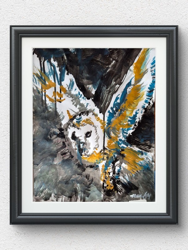 Original Contemporary 11×14 Animal Acrylic Art Signed Bold Wall Painting P100