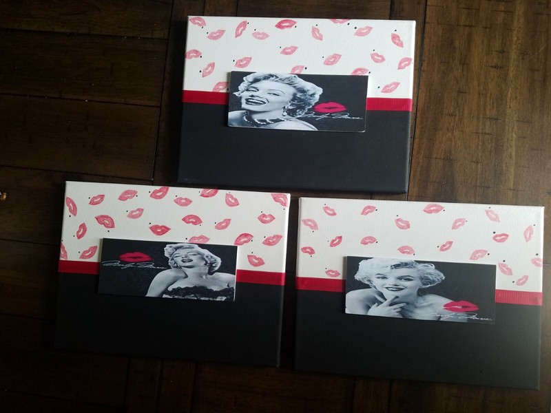 Marylin Monroe 3pc Handcrafted Multi Medium 8x10in Canvas Snapshot Creation gallery