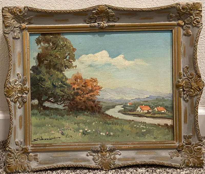 Framed Signed Vintage (Wisconsin?) Landscape – 18″ x 15″ – rural