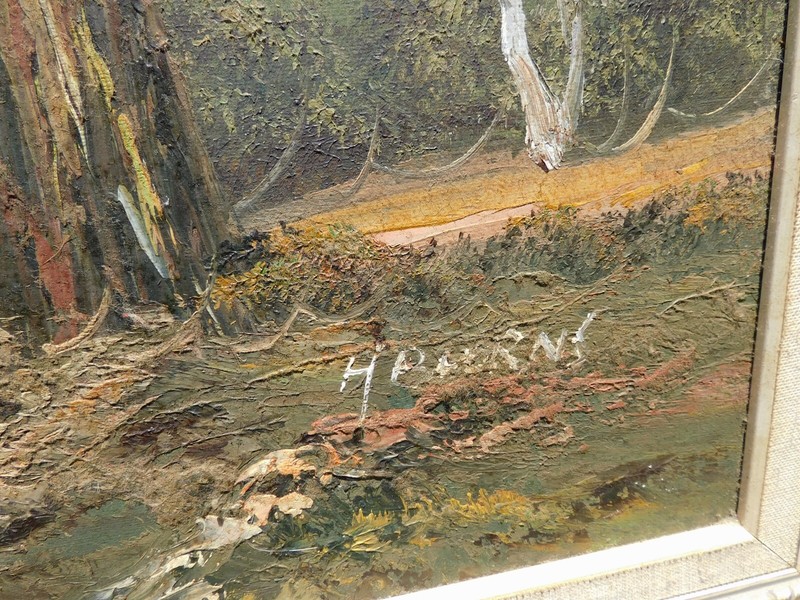 Vintage An Australian Oil On Board Signed by Artist H. Burns Painting gallery