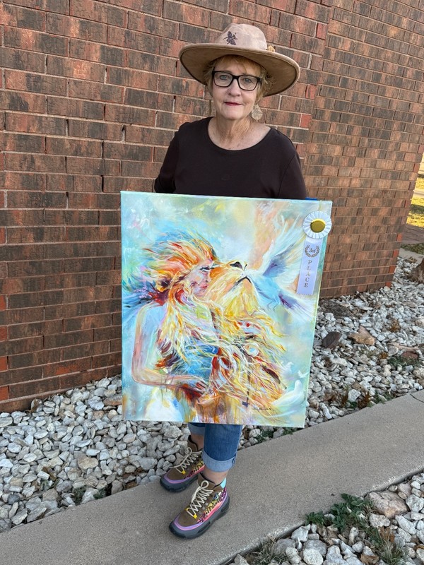 Neal 6”x12” Wildflower Clock Oil on Cradled Bronze Original Abstract gallery
