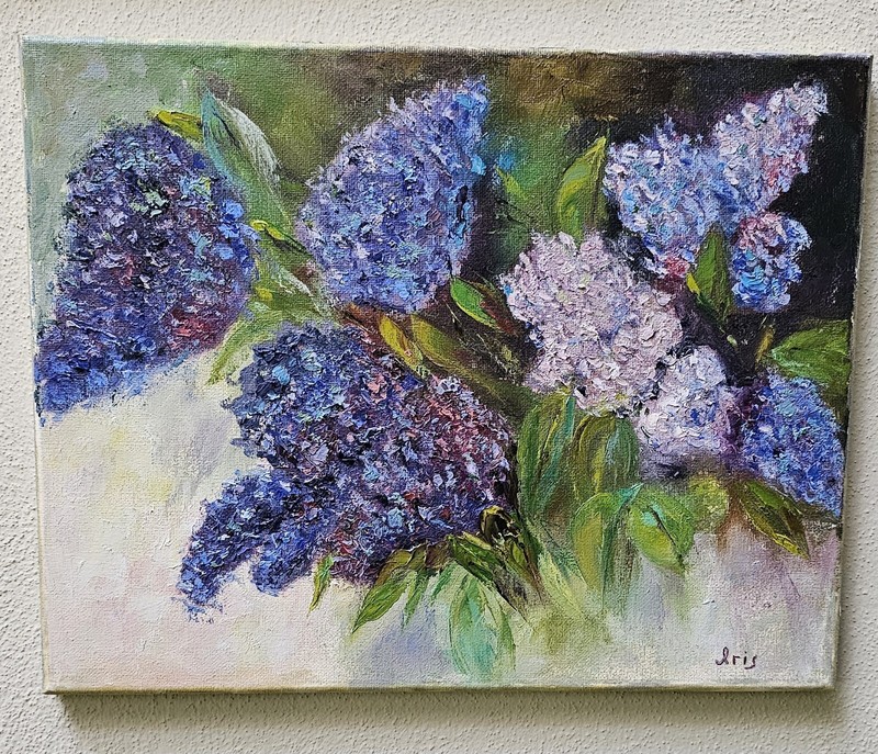 Impressionism Original Art Oil Painting Beautiful Lilac, Flowers