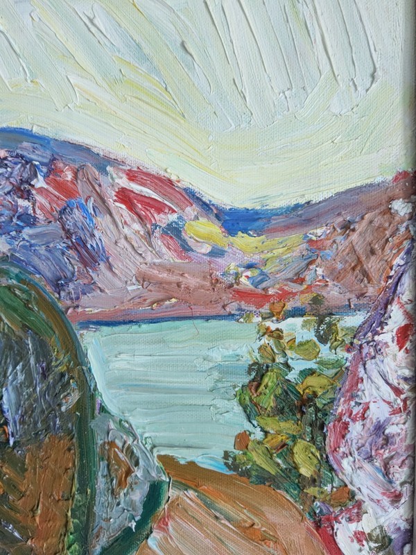 Mid Century Expressionist Landscape Painting by Swedish Artist Knut Irwe gallery