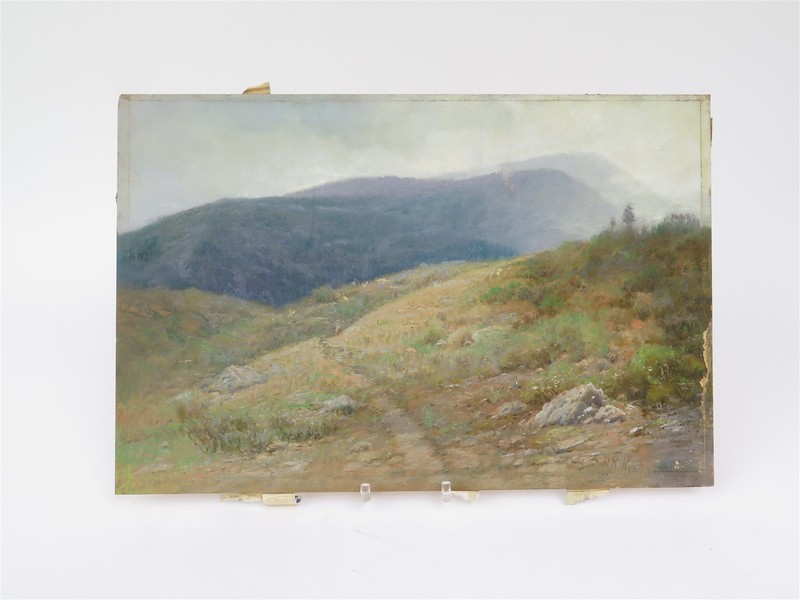Original Paul R. Koehler Landscape Pastel on Board Foothills, Unframed 12" x 18" gallery