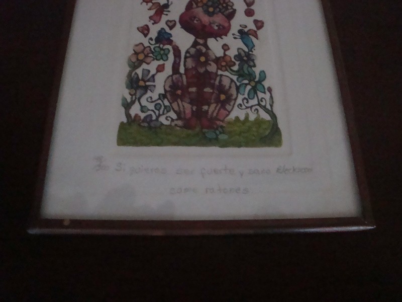 Domingo Block domblock Miniature Print Cat 148/200 Signed Framed Art Mexico gallery