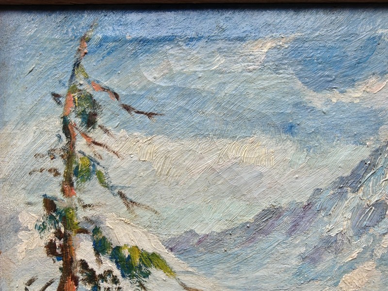 Fred Oldfield Oil on Canvas Mt Rainier Landscape Signed Washington Artist gallery