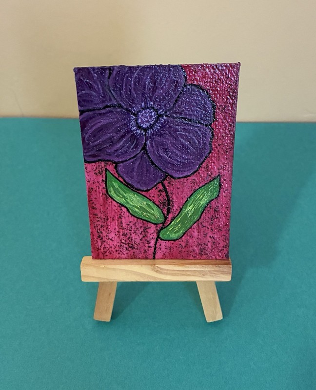 ACEO Original Acrylic Flower Paintings (Set Of 2) 2.5 x 3.5 ~ Bloom’n 1 & 2 gallery