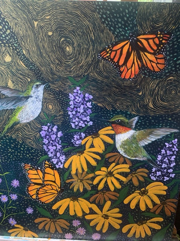 “The Fairies Of The Garden” 20×24 Unframed acrylic On Canvas