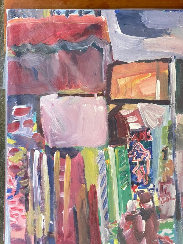 BIG DADDY'S New Orleans French Quarter Original Painting by David Baum--24"X24" gallery