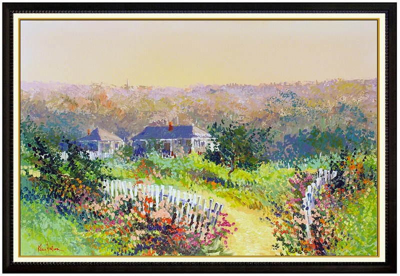 KERRY HALLAM Original Oil Painting on Canvas Large Landscape Signed Framed Art