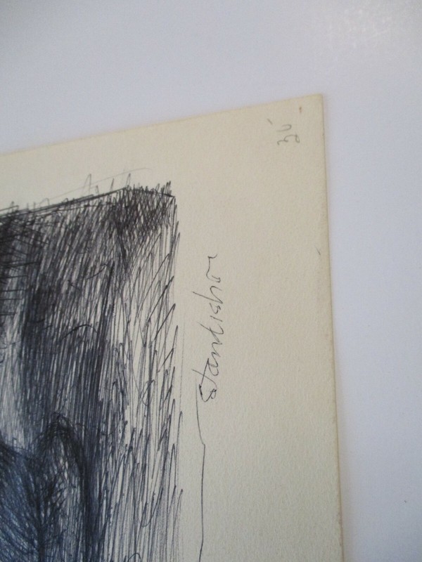 STANDISH COLECTION DRAWING STILL LIFE FLORAL FLOWERS EXPRESSIONISM MID CENTURY gallery