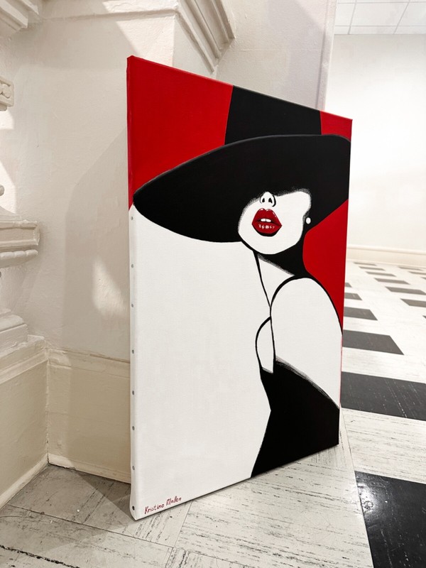 Lady Scarlet, Kristina Mallen | Original Unique Pop Art Retro Portrait on Canvas gallery