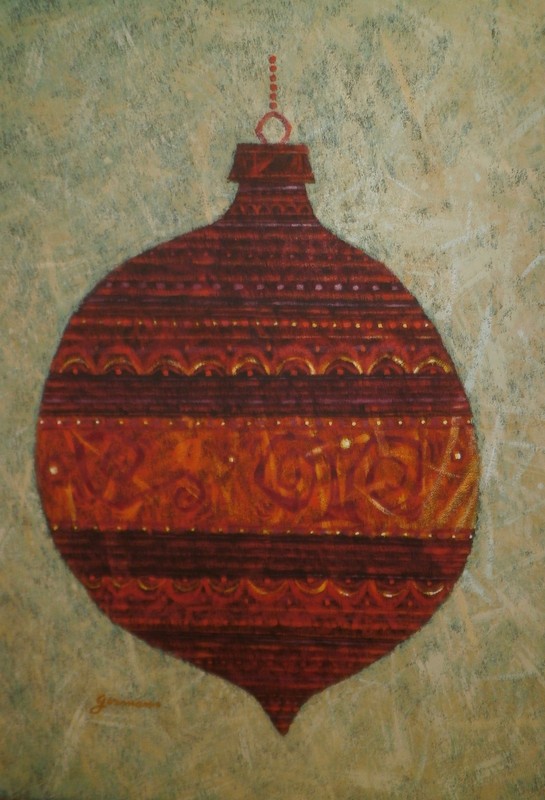 Christmas Tree Ornament Casein Painting-1960s-William Gorman