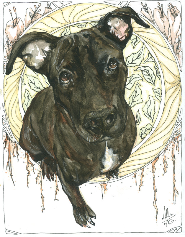 Watercolor Pet Portrait Handpainted A4