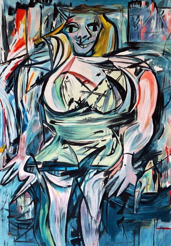 WILLEM de KOONING / Authentic Acrylic on Paper Signed. Expressionism Abstract