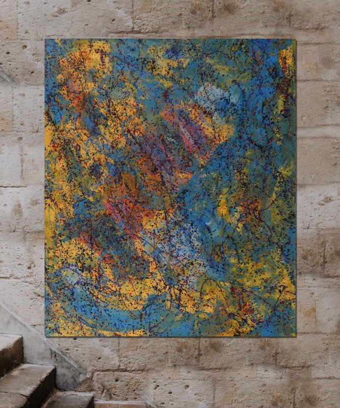 Jackson Pollock style Professional￼ Artist Canvas￼ painting￼ 72”X60”Abstract,6ft gallery