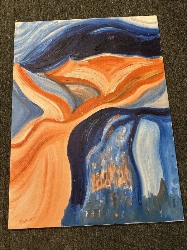 Judy Plummer Faniko Original Abstract Acrylic – Canyon Landscape 18×24