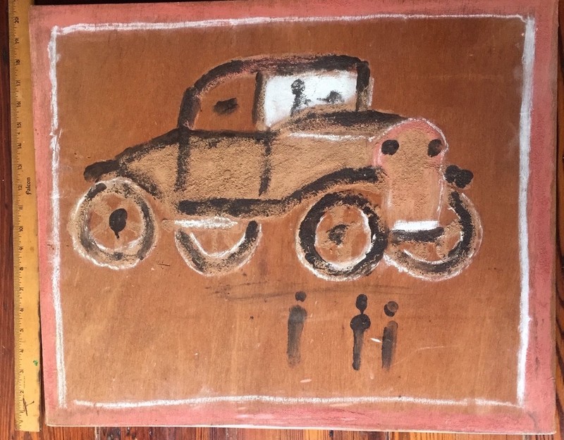 Jimmie Lee Sudduth Folk Art Painting Vintage Car Outsider Art Automobile gallery