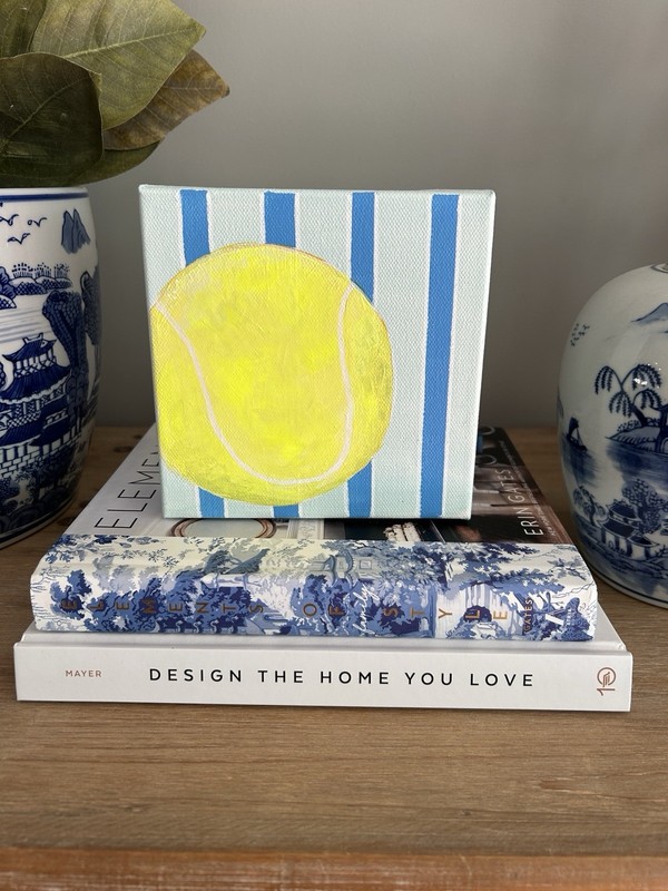 Acrylic Painting Original Tennis Ball 6×6” – Tracey Bower Art