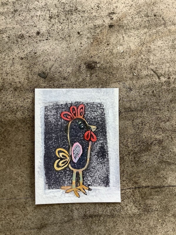 ACEO By Kenna Painting Whimsy Bird Original 2.5” X 3.5” Signed ÀTC gallery