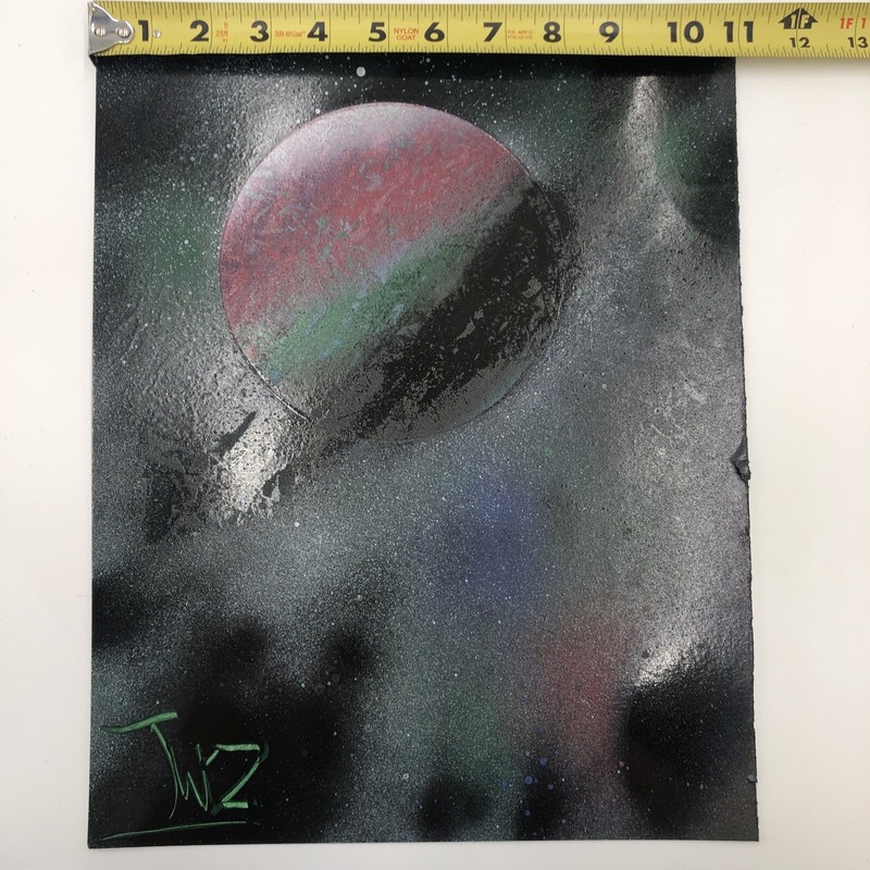 (Brand-New) (New Texture) Space Spray Paint Art Original Signed Poster-board gallery
