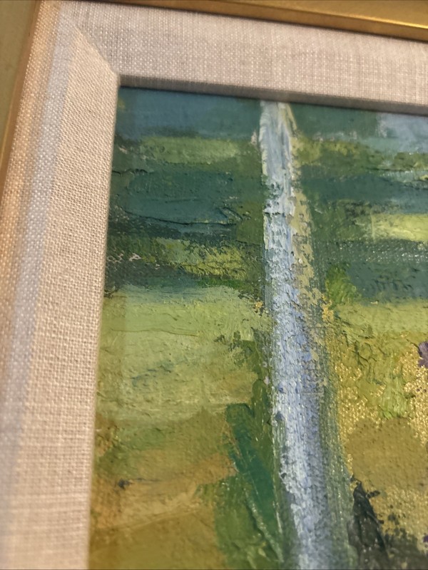 Original Oil Painting Impressionist Scenes From A Porch Impasto Signed Framed gallery