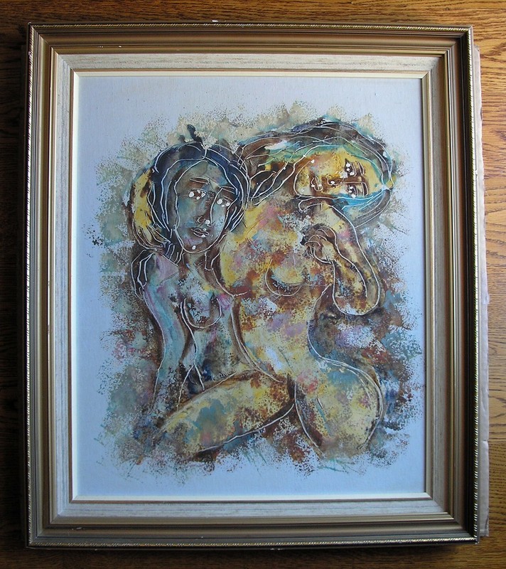 Calvin Waller Burnett – Two Women – 24 by 20 inches – Original Oil Painting!