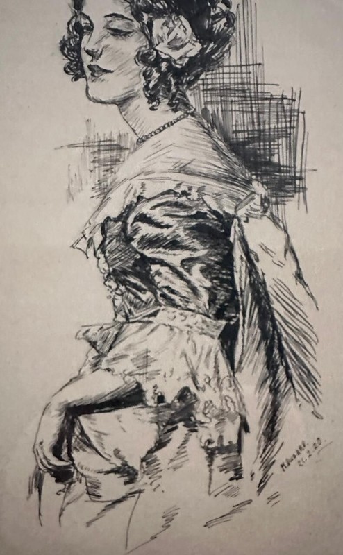 Portrait of a young Lady (early 20th cent.), signed M. Dogard 21.2.20, etching gallery
