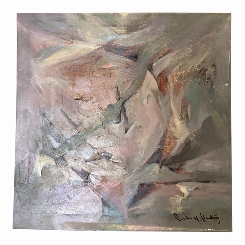 Large Textured Abstract Canvas (Signed) – 30 x 30 – Titled “Life I”