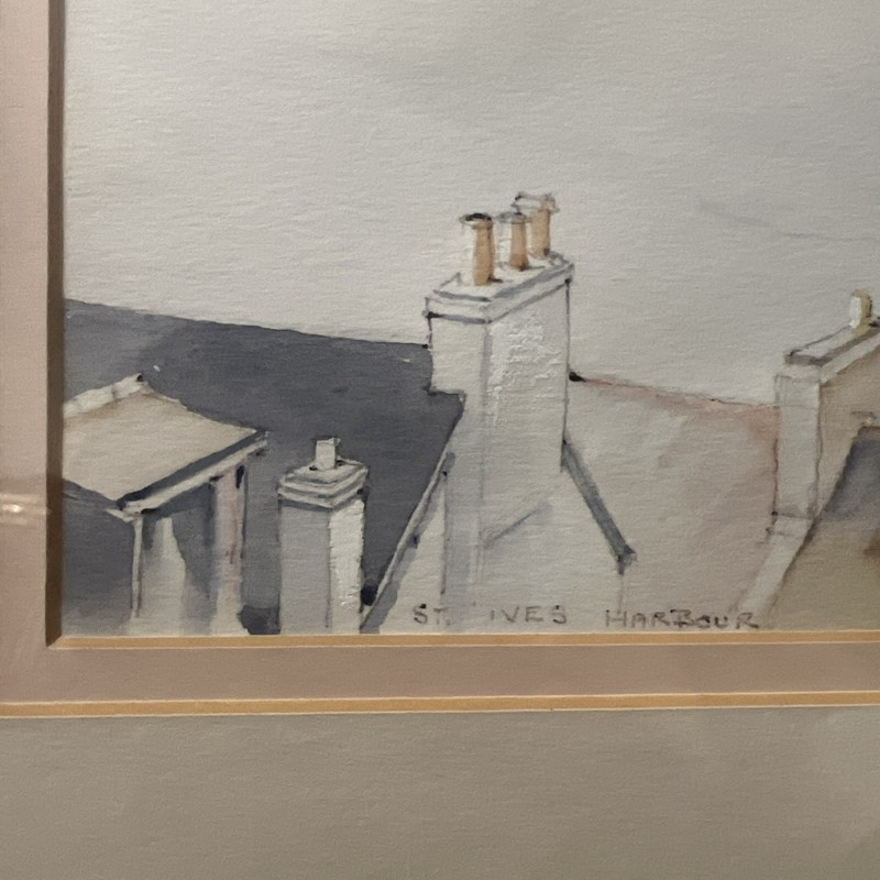 Watercolor “St. Ives Harbour” Signed J. Dean Land’s End, Cornwall 10x12” gallery