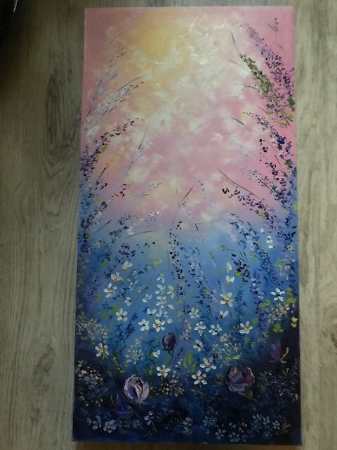 Original oil painting on canvas 16″ x 8″, new, home decor