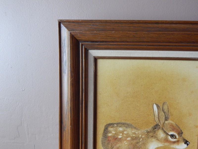 PEGGY HARRIS "Monday's Child" Fawn/Deer 8" x 10" Framed/Matted Painting~SIGNED! gallery