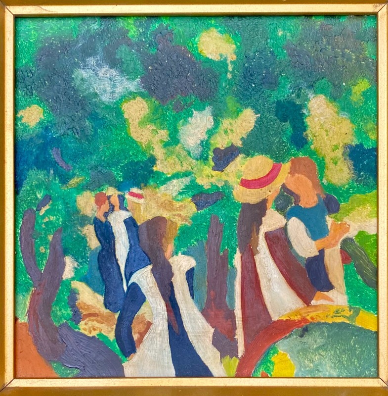 VTG HANDMADE OF CLASSIC/FAMOUS PAINTING REPRODUCTIONS ON TILE, FRAMED c1950 v/g gallery