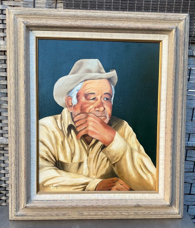 Original Painting Roma Lee Garcia Cowboy Western Vaquero Steinbeck Salinas Cali